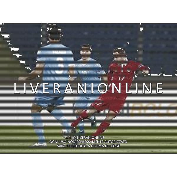 UEFA Nations League D gruppo 2 San Marino - Moldavia 15/11/2018 nella foto: Alexandru Antoniuc (Moldova) Grandoni Andrea (San Marino) Palazzi Mirko (San Marino) ©Claudio Zamagni/Agenzi Aldo Liverani s.a.s. Alexandru Antoniuc (Moldova) Grandoni Andrea (San Marino) Palazzi Mirko (San Marino) during UEFA Nations League Group Stage D - group 2 between San Marino and Moldova at San Marino Olympic Stadium on November 15 2018 photo credit by Claudio Zamagni/Aldo Liverani Photo Agency