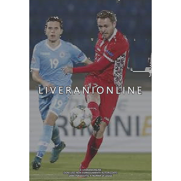 UEFA Nations League D gruppo 2 San Marino - Moldavia 15/11/2018 nella foto: Alexandru Antoniuc (Moldova) Grandoni Andrea (San Marino) ©Claudio Zamagni/Agenzi Aldo Liverani s.a.s. Alexandru Antoniuc (Moldova) Grandoni Andrea (San Marino) during UEFA Nations League Group Stage D - group 2 between San Marino and Moldova at San Marino Olympic Stadium on November 15 2018 photo credit by Claudio Zamagni/Aldo Liverani Photo Agency