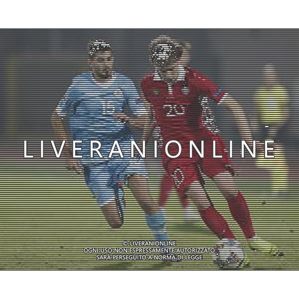 UEFA Nations League D gruppo 2 San Marino - Moldavia 15/11/2018 nella foto: Eugeniu Cociuc (Moldova) Lunedei Lorenzo (San Marino) ©Claudio Zamagni/Agenzi Aldo Liverani s.a.s. Eugeniu Cociuc (Moldova) Lunedei Lorenzo (San Marino) during UEFA Nations League Group Stage D - group 2 between San Marino and Moldova at San Marino Olympic Stadium on November 15 2018 photo credit by Claudio Zamagni/Aldo Liverani Photo Agency