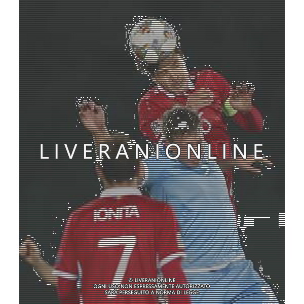 UEFA Nations League D gruppo 2 San Marino - Moldavia 15/11/2018 nella foto: Alexandru Epureanu (Moldova) Nanni Nicola (San Marino) Artur Lonita (Moldova) ©Claudio Zamagni/Agenzi Aldo Liverani s.a.s. Alexandru Epureanu (Moldova) Nanni Nicola (San Marino) Artur Lonita (Moldova) during UEFA Nations League Group Stage D - group 2 between San Marino and Moldova at San Marino Olympic Stadium on November 15 2018 photo credit by Claudio Zamagni/Aldo Liverani Photo Agency