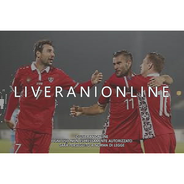 UEFA Nations League D gruppo 2 San Marino - Moldavia 15/11/2018 nella foto: Eslutanza moldavia ©Claudio Zamagni/Agenzi Aldo Liverani s.a.s. moldova celebrates after scoring a goal during UEFA Nations League Group Stage D - group 2 between San Marino and Moldova at San Marino Olympic Stadium on November 15 2018 photo credit by Claudio Zamagni/Aldo Liverani Photo Agency