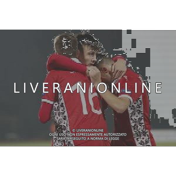 UEFA Nations League D gruppo 2 San Marino - Moldavia 15/11/2018 nella foto: Eslutanza moldavia ©Claudio Zamagni/Agenzi Aldo Liverani s.a.s. moldova celebrates after scoring a goal during UEFA Nations League Group Stage D - group 2 between San Marino and Moldova at San Marino Olympic Stadium on November 15 2018 photo credit by Claudio Zamagni/Aldo Liverani Photo Agency