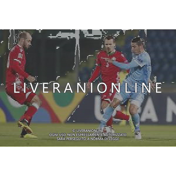 UEFA Nations League D gruppo 2 San Marino - Bielorussia 18/11/2018 nella foto: Ivan Maevski (Bielorussia - Belarus) Denis PolyaKov (Bielorussia - Belarus) Gasperoni Alex (San Marino) ©Claudio Zamagni/Agenzi Aldo Liverani s.a.s. Ivan Maevski (Bielorussia - Belarus) Denis PolyaKov (Bielorussia - Belarus) Gasperoni Alex (San Marino) during UEFA Nations League Group Stage D - group 2 between San Marino and Belarus at San Marino Olympic Stadium on November 18 2018 photo credit by Claudio Zamagni/Aldo Liverani Photo Agency / AGENZIA ALDO LIVERANI SAS