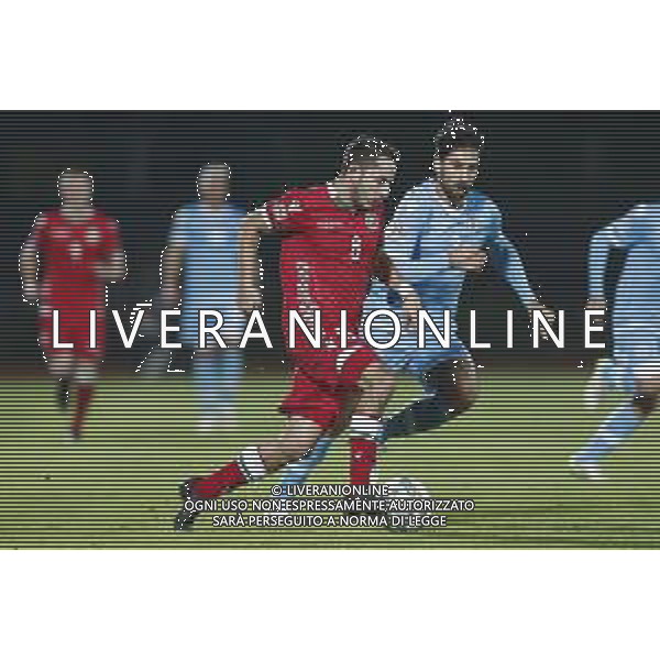 UEFA Nations League D gruppo 2 San Marino - Bielorussia 18/11/2018 nella foto:Pavel Savitski (Bielorussia - Belarus) Palazzi Mirko (San Marino) ©Claudio Zamagni/Agenzi Aldo Liverani s.a.s. Pavel Savitski (Bielorussia - Belarus) Palazzi Mirko (San Marino) during UEFA Nations League Group Stage D - group 2 between San Marino and Belarus at San Marino Olympic Stadium on November 18 2018 photo credit by Claudio Zamagni/Aldo Liverani Photo Agency / AGENZIA ALDO LIVERANI SAS