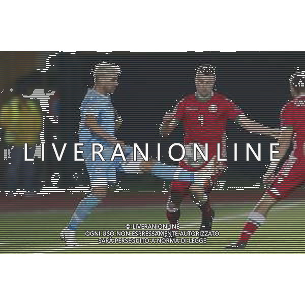 UEFA Nations League D gruppo 2 San Marino - Bielorussia 18/11/2018 nella foto: Rinaldi Danilo (San Marino) Igor Shitov (Bielorussia - Belarus) ©Claudio Zamagni/Agenzi Aldo Liverani s.a.s. Rinaldi Danilo (San Marino) Igor Shitov (Bielorussia - Belarus) during UEFA Nations League Group Stage D - group 2 between San Marino and Belarus at San Marino Olympic Stadium on November 18 2018 photo credit by Claudio Zamagni/Aldo Liverani Photo Agency / AGENZIA ALDO LIVERANI SAS