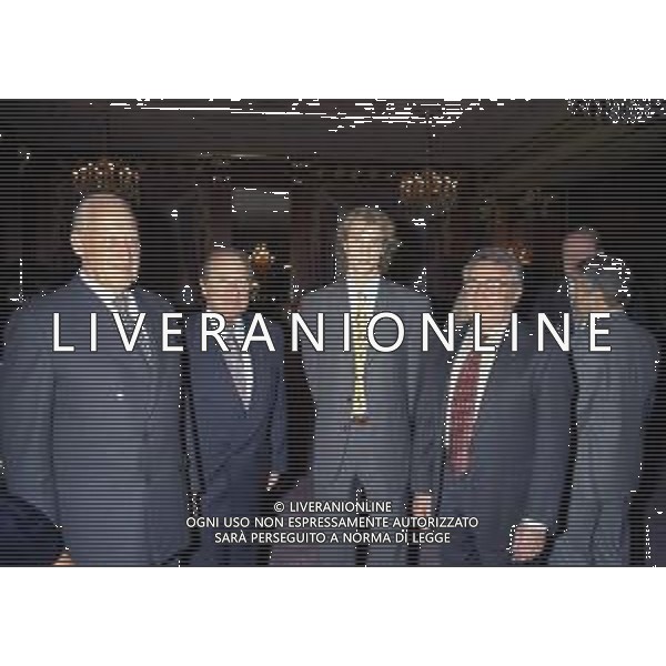 08-01-1996 MILANO-FIFA WORLD PLAYER TEATRO NAZIONALE  NELLA FOTO JOAO HAVELANGE CON CANDIDO CANNAVO\' JOSEPH BLATTER E JORDY CRUYFF AG ALDO LIVERANI SAS 