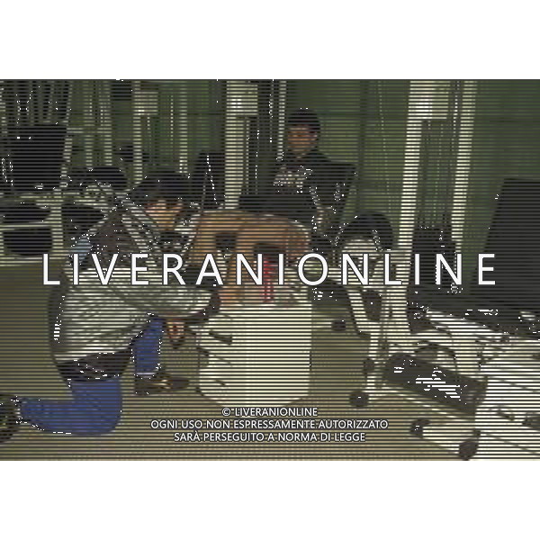 1995-1996 ALLENAMENTO JUVENTUS CALCIO NELLA FOTO VENTRONE GIAMPIERO CON ANGELO PERUZZI AG ALDO LIVERANI SAS