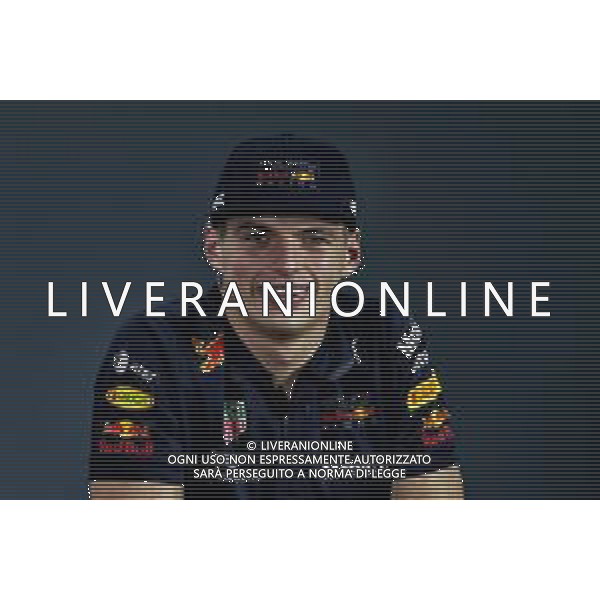 Max Verstappen (NLD) Red Bull Racing in the FIA Press Conference. 22.11.2018. Formula 1 World Championship, Rd 21, Abu Dhabi Grand Prix, Yas Marina Circuit, Abu Dhabi, Preparation Day. AG ALDO LIVERANI SAS-ONLY ITALY