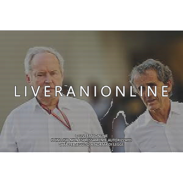 (L to R): Jerome Stoll (FRA) Renault Sport F1 President with Alain Prost (FRA) Renault Sport F1 Team Special Advisor. 24.11.2018. Formula 1 World Championship, Rd 21, Abu Dhabi Grand Prix, Yas Marina Circuit, Abu Dhabi, Qualifying Day. / AGENZIA ALDO LIVERANI SAS -ITALY ONLY EDITORIAL USE ONLY - Gp F1 Prove Ufficiali Qualifiche - Abu Dhabi Grand Prix - Emirati Arabi Uniti 24.11.2018