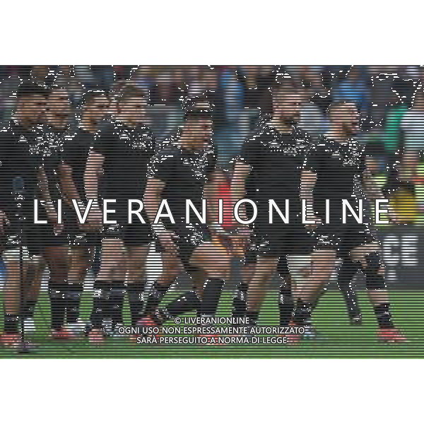 Cattolica Test Match Rugby 2018 Roma - 24.11.2018 Italia-Nuova Zelanda Nella Foto: la Ka Mate, il tipo di danza Haka tipico degli All Blacks /Ph.Vitez-Ag. Aldo Liverani