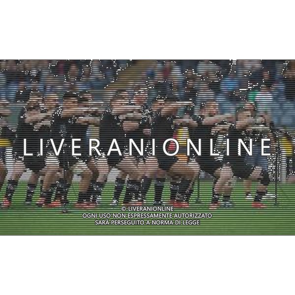 Cattolica Test Match Rugby 2018 Roma - 24.11.2018 Italia-Nuova Zelanda Nella Foto: la Ka Mate, il tipo di danza Haka tipico degli All Blacks /Ph.Vitez-Ag. Aldo Liverani