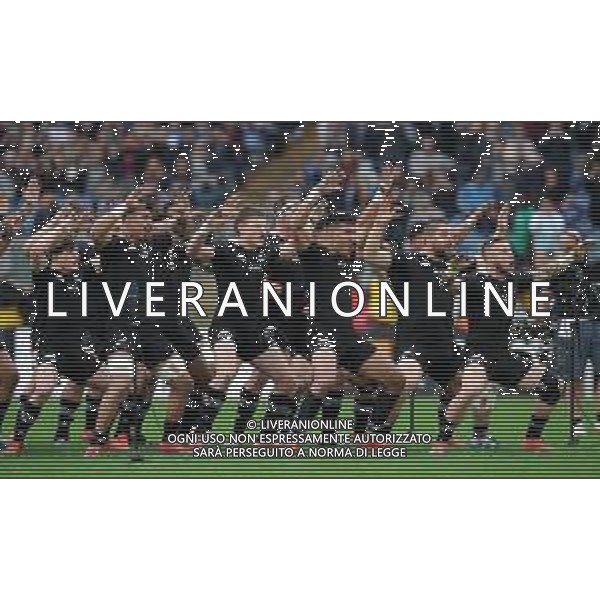 Cattolica Test Match Rugby 2018 Roma - 24.11.2018 Italia-Nuova Zelanda Nella Foto: la Ka Mate, il tipo di danza Haka tipico degli All Blacks /Ph.Vitez-Ag. Aldo Liverani