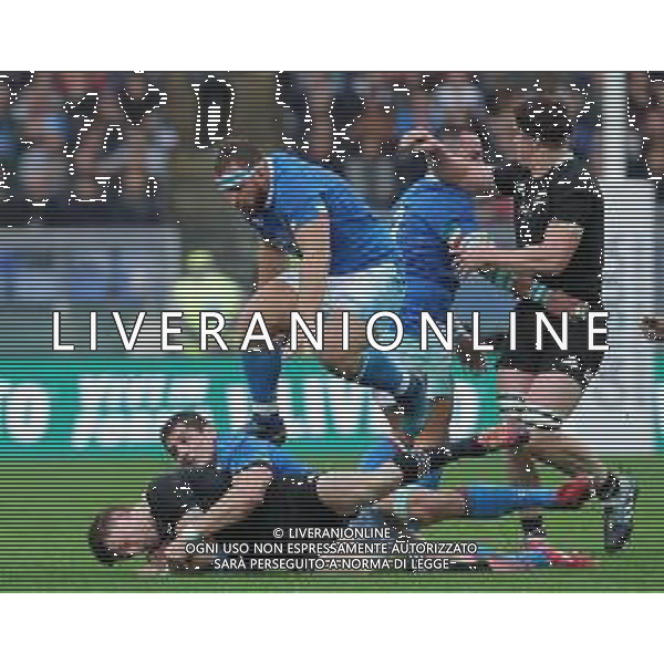 Cattolica Test Match Rugby 2018 Roma - 24.11.2018 Italia-Nuova Zelanda Nella Foto:Beauden Barrett - Alessandro Zanni - Andrea Lovotti /Ph.Vitez-Ag. Aldo Liverani