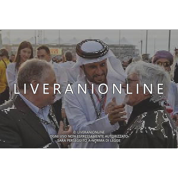 (L to R): Jean Todt (FRA) FIA President with Mohammed Bin Sulayem (UAE) and Bernie Ecclestone (GBR) on the grid. 25.11.2018. Formula 1 World Championship, Rd 21, Abu Dhabi Grand Prix, Yas Marina Circuit, Abu Dhabi, Race Day. AG ALDO LIVERANI SAS-ONLY ITALY