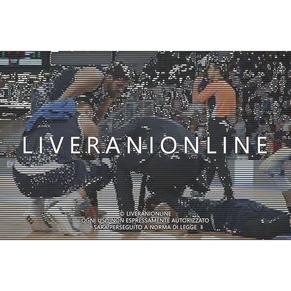 infortunio Marco Ceron ,Germani Basket Brescia - Fiat Torino Auxilium partita di campionato LBA serie A, Brescia 25 novembre 2018. Ph Fotolive Simone Venezia / AGENZIA ALDO LIVERANI SAS