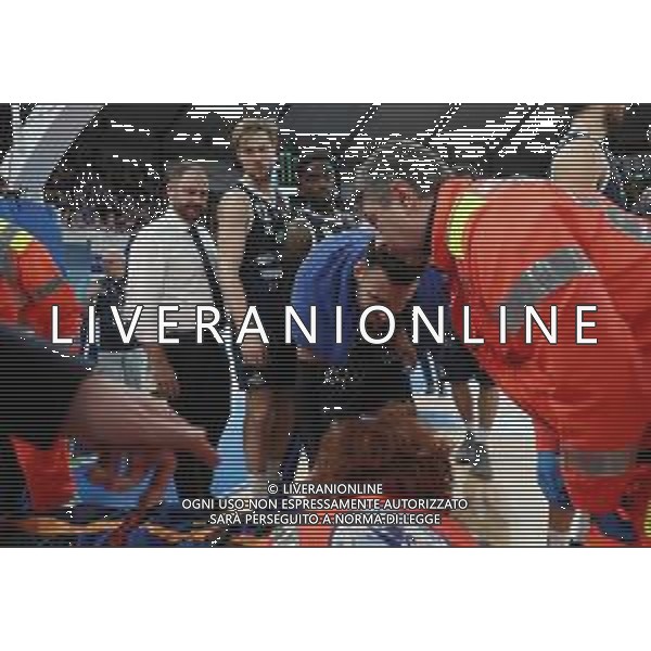 infortunio Marco Ceron ,Germani Basket Brescia - Fiat Torino Auxilium partita di campionato LBA serie A, Brescia 25 novembre 2018. Ph Fotolive Simone Venezia / AGENZIA ALDO LIVERANI SAS