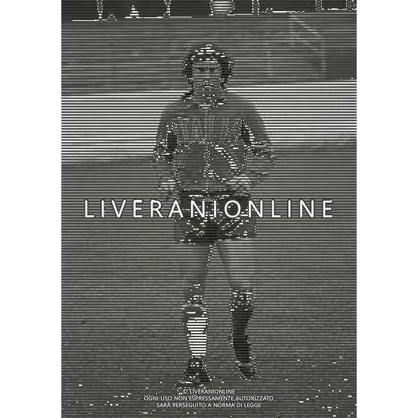 1975 VARESE-ALLENAMENTO NAZIONALE ITALIANA DI CALCIO PRIMA DELL\'INCONTRO CON LA NAZIONALE OLANDESE NELLA FOTO GIUSEPPE SAVOLDI AG ALDO LIVERANI SAS