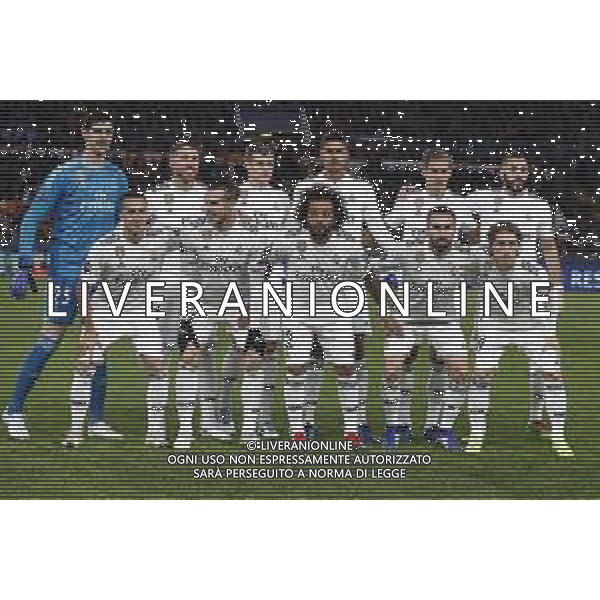 UEFA Champions League gruppo G - Roma vs Real Madrid 27/11/2018 nella foto: la formazione del real madrid ©Claudio Zamagni/Agenzia Aldo Liverani the line up of real madrid during UEFA Champions League - group G soccer match between A.S.ROME and REAL MADRID at Rome olympic Stadium on November 27 2018 photo credit by Claudio Zamagni/Aldo Liverani Photo Agency/ AGENZIA ALDO LIVERANI SAS