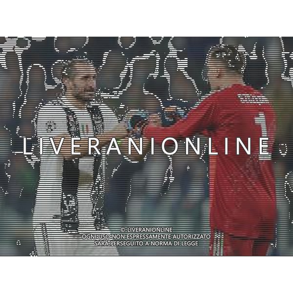 UEFA Champions League 2018/2019 Group Stage H Torino - 27.11.2018 Juventus-Valencia Nella Foto: esultanza di giorgio chiellini che festeggia con Wojciech Szczesny a fine gara /Ph.Vitez-Ag. Aldo Liverani
