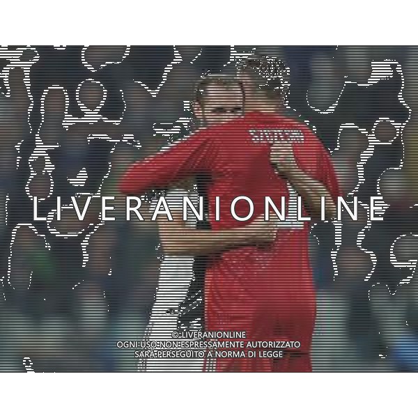 UEFA Champions League 2018/2019 Group Stage H Torino - 27.11.2018 Juventus-Valencia Nella Foto: esultanza di giorgio chiellini che festeggia con Wojciech Szczesny a fine gara /Ph.Vitez-Ag. Aldo Liverani