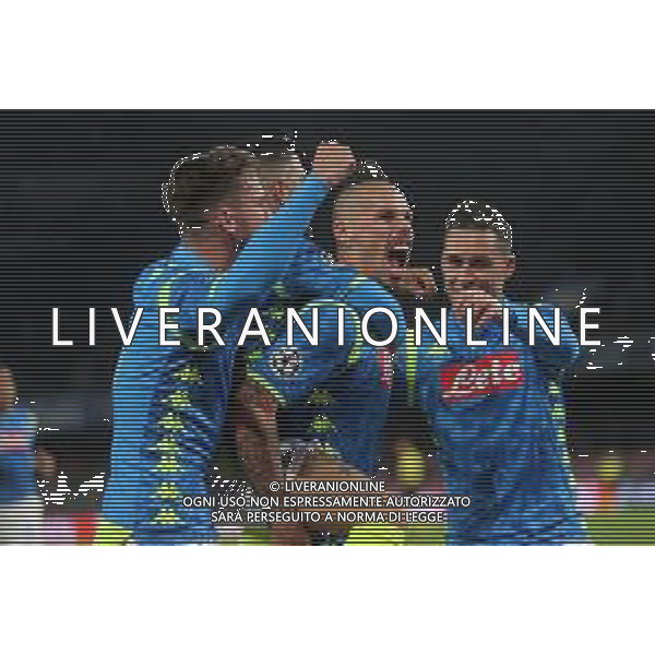 NAPOLI - STELLA ROSSA BELGRADO CHAMPIONS LEAGUE 28.11.2018 NELLA FOTO ESULTANZA DOPO IL GOL DI MAREK HAMSIK ©MOSCA / AGENZIA ALDO LIVERANI SAS