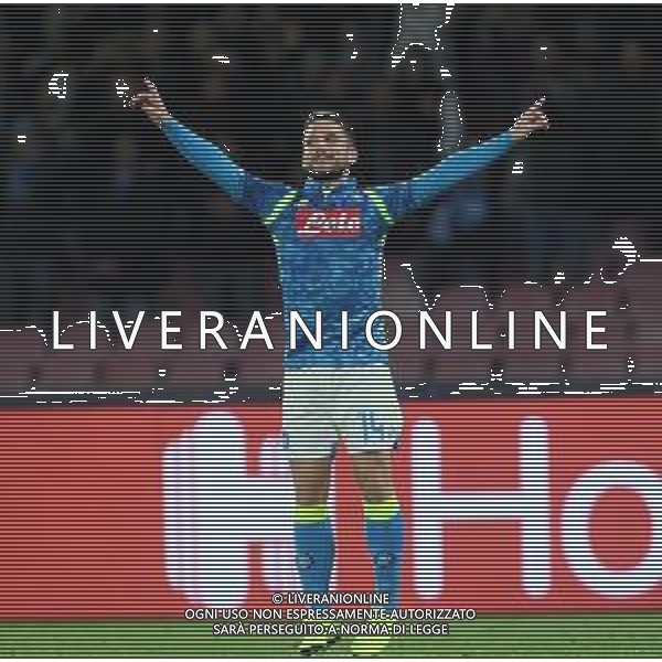 NAPOLI - STELLA ROSSA BELGRADO CHAMPIONS LEAGUE 28.11.2018 NELLA FOTO ESULTANZA DOPO IL GOL DI DRIES MERTENS ©MOSCA / AGENZIA ALDO LIVERANI SAS