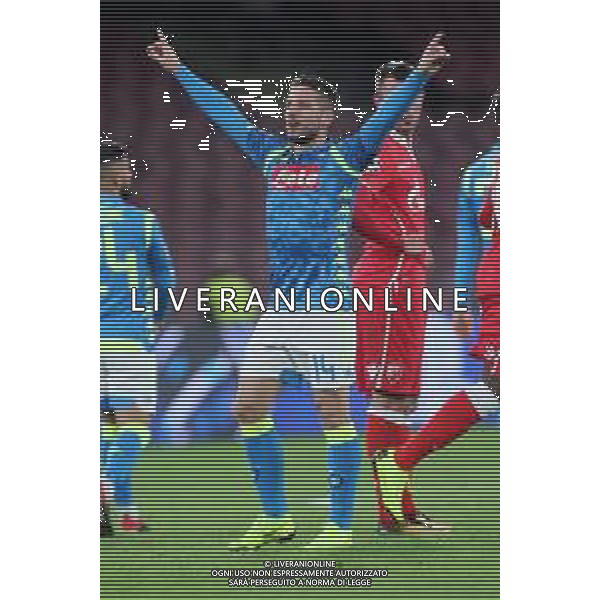 NAPOLI - STELLA ROSSA BELGRADO CHAMPIONS LEAGUE 28.11.2018 NELLA FOTO ESULTANZA DOPO IL GOL DI DRIES MERTENS ©MOSCA / AGENZIA ALDO LIVERANI SAS