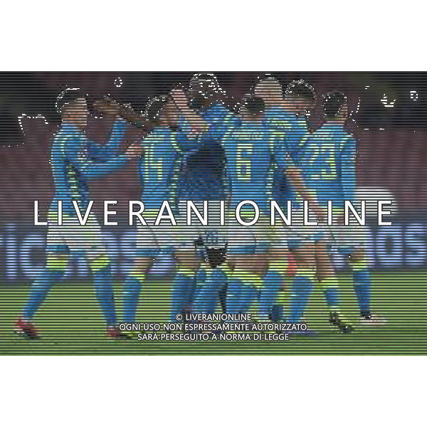 NAPOLI - STELLA ROSSA BELGRADO CHAMPIONS LEAGUE 28.11.2018 NELLA FOTO ESULTANZA DOPO IL GOL DI DRIES MERTENS ©MOSCA / AGENZIA ALDO LIVERANI SAS