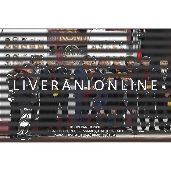 HALL OF FAME - Cerimonia per Francesco Totti 27/11/2018 nella foto: francesco totti con i calciatori della hall of fame ©Claudio Zamagni/Agenzia Aldo Liverani