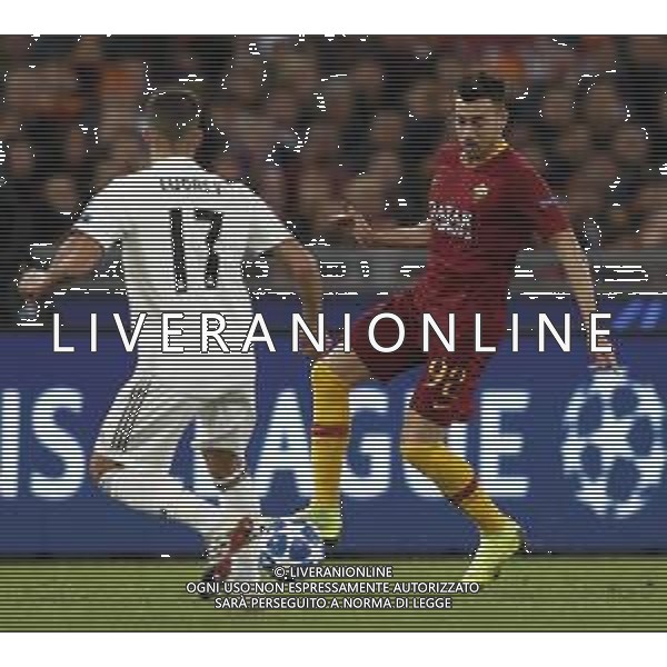 UEFA Champions League gruppo G - Roma vs Real Madrid 27/11/2018 nella foto: El Shaarawy Stephan (a.s.roma) e Lucas Vasquez (Forward of Real Madrid) ©Claudio Zamagni/Agenzia Aldo Liverani El Shaarawy Stephan (a.s.roma) and Lucas Vasquez (Forward of Real Madrid) during UEFA Champions League - group G soccer match between A.S.ROME and REAL MADRID at Rome olympic Stadium on November 27 2018 photo credit by Claudio Zamagni/Aldo Liverani Photo Agency