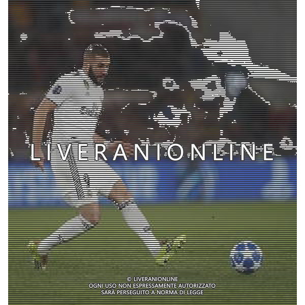 UEFA Champions League gruppo G - Roma vs Real Madrid 27/11/2018 nella foto: Benzema Karim (Forward of Real Madrid) ©Claudio Zamagni/Agenzia Aldo Liverani Benzema Karim (Forward of Real Madrid) during UEFA Champions League - group G soccer match between A.S.ROME and REAL MADRID at Rome olympic Stadium on November 27 2018 photo credit by Claudio Zamagni/Aldo Liverani Photo Agency