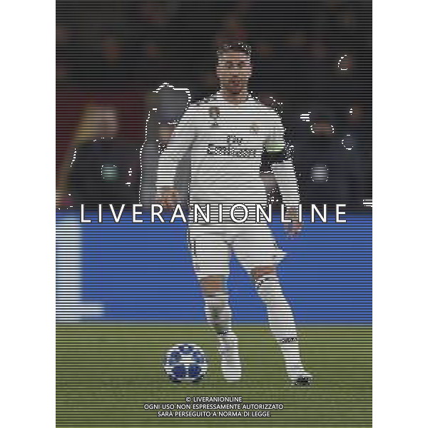 UEFA Champions League gruppo G - Roma vs Real Madrid 27/11/2018 nella foto: Sergio Ramos (defender of Real Madrid) ©Claudio Zamagni/Agenzia Aldo Liverani Sergio Ramos (defender of Real Madrid)during UEFA Champions League - group G soccer match between A.S.ROME and REAL MADRID at Rome olympic Stadium on November 27 2018 photo credit by Claudio Zamagni/Aldo Liverani Photo Agency
