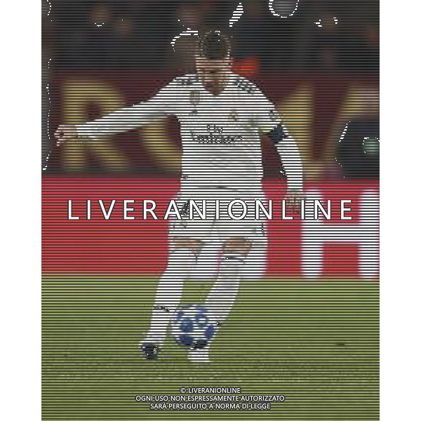 UEFA Champions League gruppo G - Roma vs Real Madrid 27/11/2018 nella foto: Sergio Ramos (defender of Real Madrid) ©Claudio Zamagni/Agenzia Aldo Liverani Sergio Ramos (defender of Real Madrid) during UEFA Champions League - group G soccer match between A.S.ROME and REAL MADRID at Rome olympic Stadium on November 27 2018 photo credit by Claudio Zamagni/Aldo Liverani Photo Agency