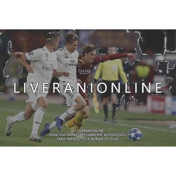 UEFA Champions League gruppo G - Roma vs Real Madrid 27/11/2018 nella foto: Marcos Llorente moreno (Midfielder of Real Madrid) e Zaniolo Nicolo (a.s. roma) ©Claudio Zamagni/Agenzia Aldo Liverani Marcos Llorente moreno (Midfielder of Real Madrid) and Zaniolo Nicolo (a.s. roma) during UEFA Champions League - group G soccer match between A.S.ROME and REAL MADRID at Rome olympic Stadium on November 27 2018 photo credit by Claudio Zamagni/Aldo Liverani Photo Agency