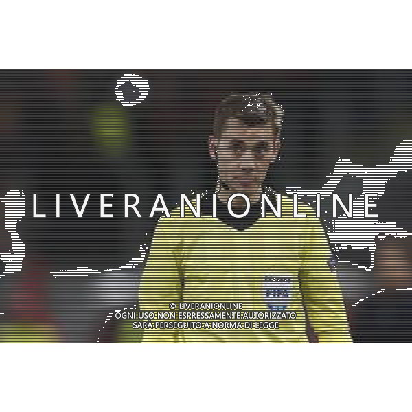 UEFA Champions League gruppo G - Roma vs Real Madrid 27/11/2018 nella foto: Arbitro Clement Turpin ©Claudio Zamagni/Agenzia Aldo Liverani Referee Clement Turpin during UEFA Champions League - group G soccer match between A.S.ROME and REAL MADRID at Rome olympic Stadium on November 27 2018 photo credit by Claudio Zamagni/Aldo Liverani Photo Agency