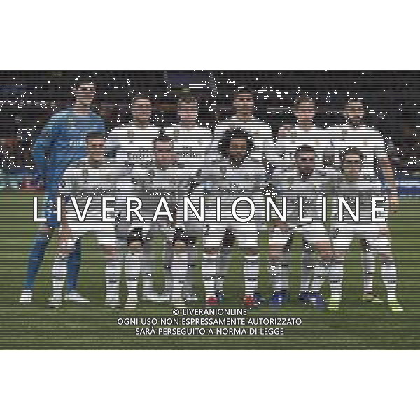 UEFA Champions League gruppo G - Roma vs Real Madrid 27/11/2018 nella foto: la formazione del real madrid ©Claudio Zamagni/Agenzia Aldo Liverani the line up of real madrid during UEFA Champions League - group G soccer match between A.S.ROME and REAL MADRID at Rome olympic Stadium on November 27 2018 photo credit by Claudio Zamagni/Aldo Liverani Photo Agency