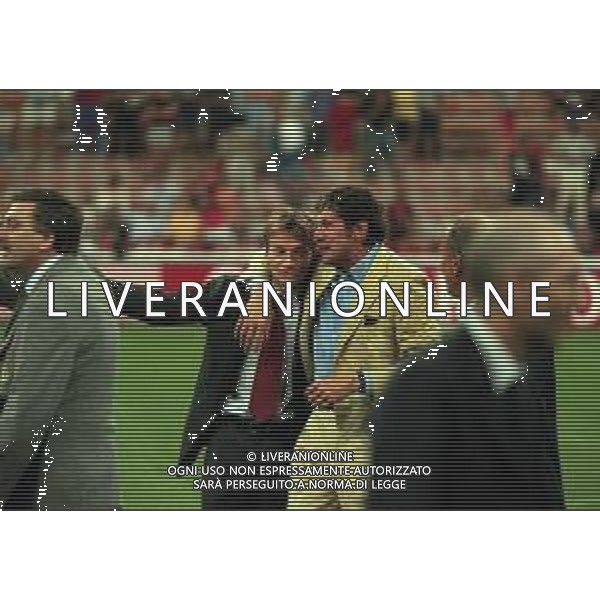 21-08-1999 MILANO- FINALE DI SUPERCOPPA ITALIANA MILAN PARMA 1-2 NELLA FOTO ALBERTO MALESANI ALLENATORE PARMA CALCIO CON IL PRESIDENTE DEL PARMA STEFANO TANZI AG ALDO LIVERANI SAS