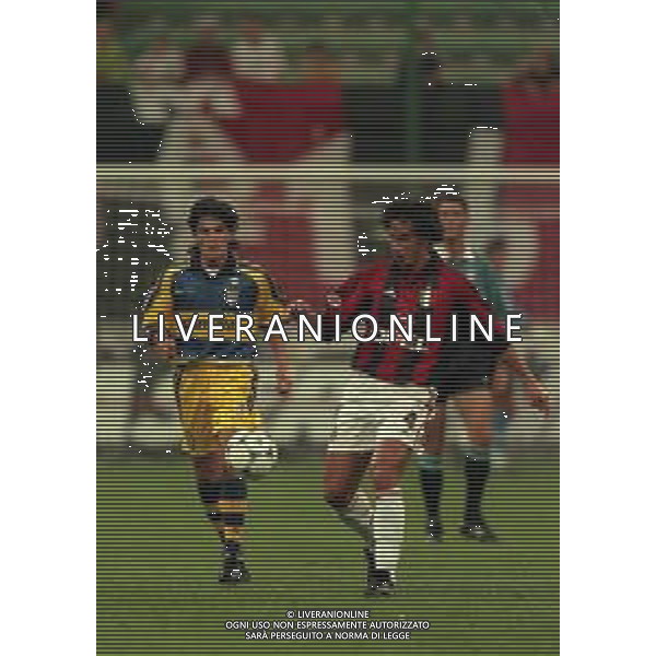 21-08-1999 MILANO- FINALE DI SUPERCOPPA ITALIANA MILAN PARMA 1-2 NELLA FOTO DEMETRIO ALBERTINIE MARCO DI VAIO AG ALDO LIVERANI SAS
