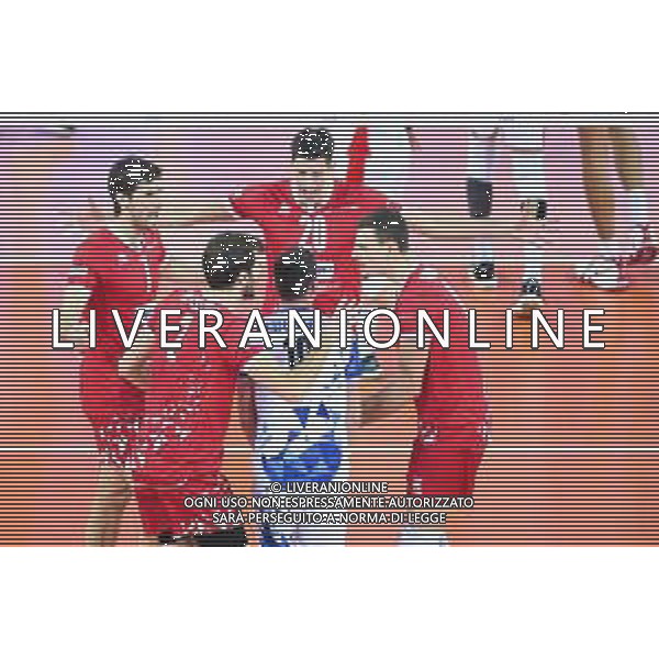 2018.12.02 Czestochowa Siatkowka FIVB Klubowe Mistrzostwa Swiata w Pilce Siatkowej Mezczyzn Polska 2018 Final Cucine Lube Civitanova - Trentino Volley N/z radosc emocje Srecko Lisinac Luca Vettori Foto Lukasz Sobala / Press Focus 2018.12.02 Czestochowa Volleyball Mens Club World Championship Poland 2018 Final Cucine Lube Civitanova - Trentino Volley radosc emocje Srecko Lisinac Luca Vettori Credit: Lukasz Sobala / Press Focus / NEWSPIX.PL --- Newspix.pl *** Local Caption *** www.newspix.pl mail us: info@newspix.pl call us: 0048 022 23 22 222 --- Polish Picture Agency by Ringier Axel Springer Poland / AGENZIA ALDO LIVERANI SAS - ITALY ONLY EDITORIAL USE ONLY - Cucine Lube Civitanova - Trentino Volley, Finale Mondiale per club Czestochowa Polonia 02.12.2018