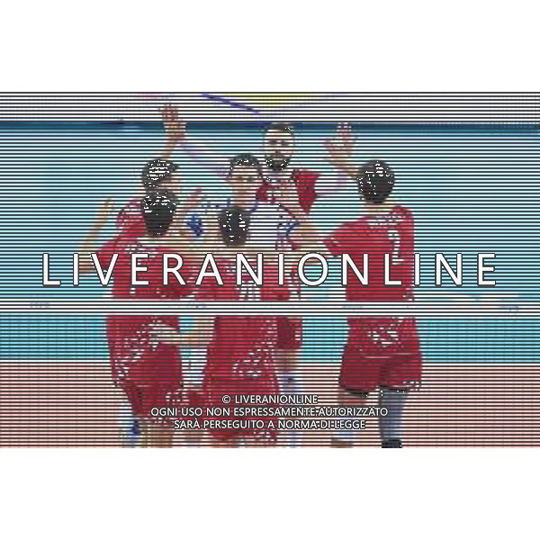2018.12.02 Czestochowa Siatkowka FIVB Klubowe Mistrzostwa Swiata w Pilce Siatkowej Mezczyzn Polska 2018 Final Cucine Lube Civitanova - Trentino Volley N/z radosc emocje Uros Kovacevic Jenia Grebennikov Foto Lukasz Sobala / Press Focus 2018.12.02 Czestochowa Volleyball Mens Club World Championship Poland 2018 Final Cucine Lube Civitanova - Trentino Volley radosc emocje Uros Kovacevic Jenia Grebennikov Credit: Lukasz Sobala / Press Focus / NEWSPIX.PL --- Newspix.pl *** Local Caption *** www.newspix.pl mail us: info@newspix.pl call us: 0048 022 23 22 222 --- Polish Picture Agency by Ringier Axel Springer Poland / AGENZIA ALDO LIVERANI SAS - ITALY ONLY EDITORIAL USE ONLY - Cucine Lube Civitanova - Trentino Volley, Finale Mondiale per club Czestochowa Polonia 02.12.2018