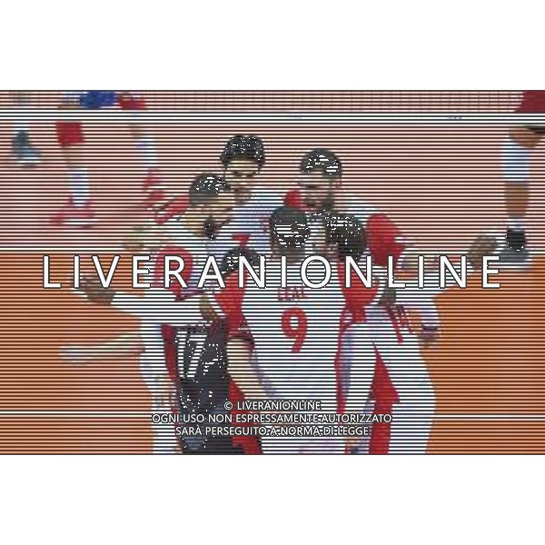 2018.12.02 Czestochowa Siatkowka FIVB Klubowe Mistrzostwa Swiata w Pilce Siatkowej Mezczyzn Polska 2018 Final Cucine Lube Civitanova - Trentino Volley N/z radosc emocje Osmany Juantorena Dragan Stankovic Foto Lukasz Sobala / Press Focus 2018.12.02 Czestochowa Volleyball Mens Club World Championship Poland 2018 Final Cucine Lube Civitanova - Trentino Volley radosc emocje Osmany Juantorena Dragan Stankovic Credit: Lukasz Sobala / Press Focus / NEWSPIX.PL --- Newspix.pl *** Local Caption *** www.newspix.pl mail us: info@newspix.pl call us: 0048 022 23 22 222 --- Polish Picture Agency by Ringier Axel Springer Poland / AGENZIA ALDO LIVERANI SAS - ITALY ONLY EDITORIAL USE ONLY - Cucine Lube Civitanova - Trentino Volley, Finale Mondiale per club Czestochowa Polonia 02.12.2018