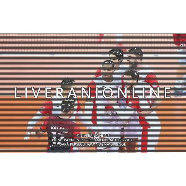 2018.12.02 Czestochowa Siatkowka FIVB Klubowe Mistrzostwa Swiata w Pilce Siatkowej Mezczyzn Polska 2018 Final Cucine Lube Civitanova - Trentino Volley N/z radosc emocje Yoandy Leal Hidalgo Bruno Mossa Rezende Foto Lukasz Sobala / Press Focus 2018.12.02 Czestochowa Volleyball Mens Club World Championship Poland 2018 Final Cucine Lube Civitanova - Trentino Volley radosc emocje Yoandy Leal Hidalgo Bruno Mossa Rezende Credit: Lukasz Sobala / Press Focus / NEWSPIX.PL --- Newspix.pl *** Local Caption *** www.newspix.pl mail us: info@newspix.pl call us: 0048 022 23 22 222 --- Polish Picture Agency by Ringier Axel Springer Poland / AGENZIA ALDO LIVERANI SAS - ITALY ONLY EDITORIAL USE ONLY - Cucine Lube Civitanova - Trentino Volley, Finale Mondiale per club Czestochowa Polonia 02.12.2018