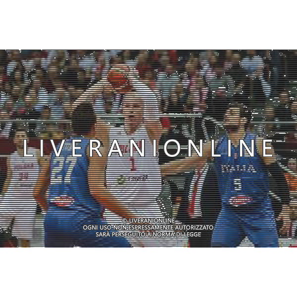 02.12.2018. GDANSK, ERGO ARENA, KOSZYKOWKA MEZCZYZN (BASKETBALL) KWALIFIKACJE MISTRZOSTW SWIATA FIBA BASKETBALL WORLD CUP FIBA 2019 (FIBA WORLD CUP 2019 QUALIFIERS) MECZ POLSKA - WLOCHY (GAME POLAND - ITALY) NZ MACIEJ LAMPE, ALESSANDRO GENTILE FOTO TADEUSZ SKWIOT / CYFRASPORT / NEWSPIX.PL --- Newspix.pl *** Local Caption *** www.newspix.pl mail us: info@newspix.pl call us: 0048 022 23 22 222 --- Polish Picture Agency by Ringier Axel Springer Poland / AGENZIA ALDO LIVERANI SAS - ITALY ONLY EDITORIAL USE ONLY - Polonia - Italia, Basket maschile qualificazione al Mondiale Cina 2019 - Gdansk Polonia 02.12.2018