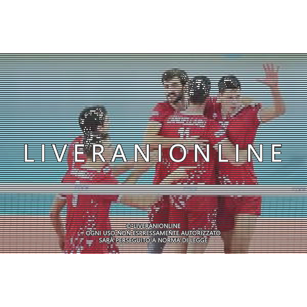 2018.12.02 Czestochowa Siatkowka FIVB Klubowe Mistrzostwa Swiata w Pilce Siatkowej Mezczyzn Polska 2018 Final Cucine Lube Civitanova - Trentino Volley N/z radosc emocje Aaron Russell Divide Candellaro Srecko Lisinac Foto Lukasz Sobala / Press Focus 2018.12.02 Czestochowa Volleyball Mens Club World Championship Poland 2018 Final Cucine Lube Civitanova - Trentino Volley radosc emocje Aaron Russell Divide Candellaro Srecko Lisinac Credit: Lukasz Sobala / Press Focus / NEWSPIX.PL --- Newspix.pl AG ALDO LIVERANI SAS