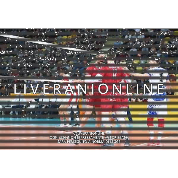 2018.12.02 Czestochowa Siatkowka FIVB Klubowe Mistrzostwa Swiata w Pilce Siatkowej Mezczyzn Polska 2018 Final Cucine Lube Civitanova - Trentino Volley N/z radosc emocje Divide Candellaro Uros Kovacevic Foto Lukasz Sobala / Press Focus 2018.12.02 Czestochowa Volleyball Mens Club World Championship Poland 2018 Final Cucine Lube Civitanova - Trentino Volley radosc emocje Divide Candellaro Uros Kovacevic Credit: Lukasz Sobala / Press Focus / NEWSPIX.PL --- Newspix.pl AG ALDO LIVERANI SAS