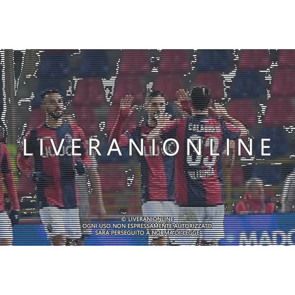 Bologna - Crotone Quarto Turno Coppa Italia Tim Cup 04.12.2018 nella foto esultanza dopo il gol di Diego Falcinelli ©Optimafoto / AGENZIA ALDO LIVERANI SAS