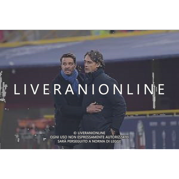 Bologna - Crotone Quarto Turno Coppa Italia Tim Cup 04.12.2018 nella foto Filippo Inzaghi con Massimo Oddo ©Optimafoto / AGENZIA ALDO LIVERANI SAS