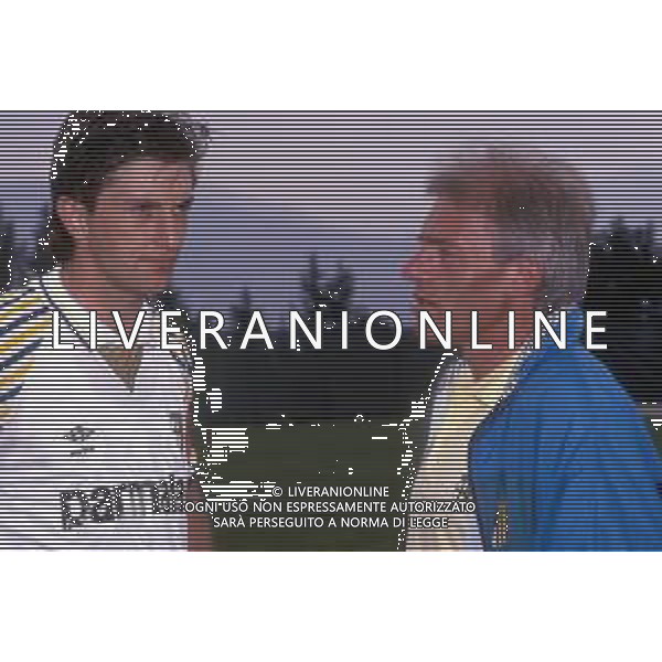 RETROSPETTIVA LORENZO MINOTTI CALCIATORE NELLA FOTO LORENZO MINOTTI CON LA MAGLIA DEL PARMA E NEVIO SCALA AG ALDO LIVERANI SAS