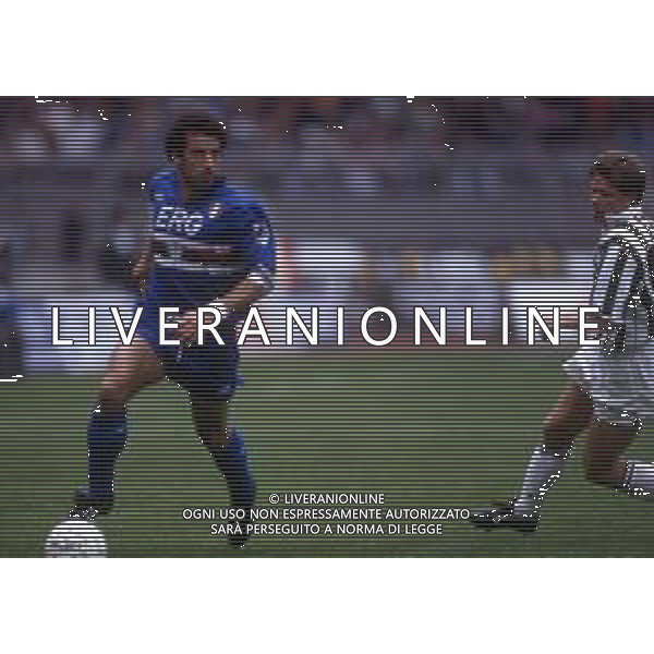 GIANLUCA VIALLI , calciatore italiano - RETROSPETTIVA nella foto con la maglia della Sampdoria nel 1991/1992 con Stefan Reuter Juventus ©ARCHIVIO / AGENZIA ALDO LIVERANI SAS
