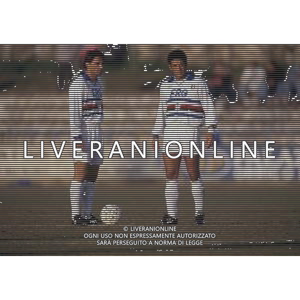 GIANLUCA VIALLI , calciatore italiano - RETROSPETTIVA nella foto con la maglia della Sampdoria nel 1991/1992 con Roberto Mancini ©ARCHIVIO / AGENZIA ALDO LIVERANI SAS